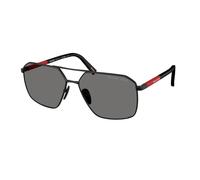 Prada Linea Rossa Homme PS A50S 1BO02G Lunettes de soleil Métal Noir Gris Géométrique Polarisé