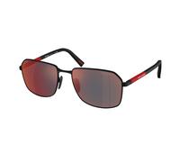 Prada Linea Rossa Homme PS A51S DG008F Lunettes de soleil Métal Noir Gris Carré Normale