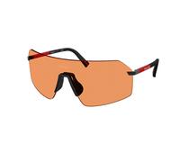 Prada Linea Rossa Homme PS B50S 1BO90U Lunettes de soleil Métal Noir Orange Géométrique Normale