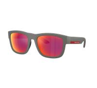 Prada Linea Rossa Homme Sunglass PS 01ZS - Couleur du Monture: Argent Gris, Couleur de Lentille: Marron effet miroir Orange