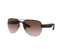 Prada Linea Rossa Homme PS 55YS 5AV02P Lunettes de soleil Métal Gris Marron Pilote Normale Ombré