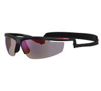 Prada Linea Rossa Homme Sunglass PS A02S - Couleur du Monture: Noir mat, Couleur de Lentille: Bleu foncé miroir violet
