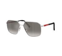Prada Linea Rossa Homme Sunglass PS A50S - Couleur du Monture: Argent, Couleur de Lentille: Argent Effet Miroir Gris Dégradé