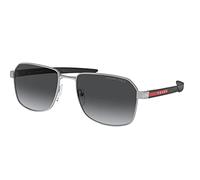 Prada Linea Rossa Homme PS 54WS 1BC06G Lunettes de soleil Métal Argent Gris Carré Polarisé Ombré