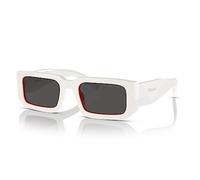 Prada PR 06YS 17M5S0 53 Lunettes de soleil pour homme, Blanc et orange., 53
