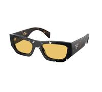 Prada Unisex PR A01S 15O10C Lunettes de soleil Acétate Marron Jaune Pillow Normale