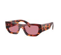 Prada Unisex Sunglass PR A01S - Couleur du Monture: Havana Rouge, Couleur de Lentille: Violet foncé