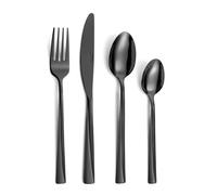 Pradel Essentiel Absolu coffret 16 couverts Inox Pour 4 personnes, PVD Noir | Ménagère 16 couverts pour 4 personnes, Acier inox 18/0, Sablé + PVD noir, Épaisseur 2 mm, Compatible lave-vaisselle