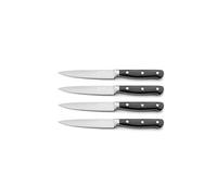 PRADEL ESSENTIEL - Set de 4 couteaux steak - Blason - Acier inoxydable 13 C, Finition Satinée - Noir