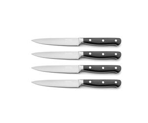 Pradel Essentiel Blason Couteaux steak en Acier Inox 13C, Set de 4, Noir