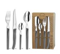 PRADEL ESSENTIEL - Coffret 24 couverts de table pour 6 personnes - Rising Sun - Acier inoxydable 18/0, Finition Standard - Gris