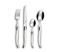 Lou Laguiole – Coffret 24 couverts de table Rustic, acier inoxydable 18/0, finition standard Perle