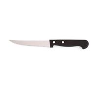PRADEL ESSENTIEL - Couteaux steak - Lot de 12 - Polypro 2 rivets - Acier inoxydable 13 C, Finition Brillante - Epaisseur 1 mm, longeur 210 mm - Noir