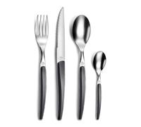 Pradel Essentiel Gamma Service 24 couverts Inox 18/0 Pour 6 personnes, Noir | Ménagère 24 couverts, Pour 6 personnes, Acier inoxydable 18/0, Finition Standard, Compatible lave-vaisselle