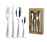 PRADEL ESSENTIEL - Ménagère 24 couverts de table pour 6 personnes - Fantaisie - Acier inoxydable 18/0, Finition Standard - Inox