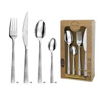 PRADEL ESSENTIEL - Ménagère 24 couverts de table pour 6 personnes - Silex - Acier inoxydable 18/0, Finition Standard - Inox
