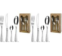 PRADEL ESSENTIEL - Ménagère 24 couverts de table pour 6 personnes - Tam Tam - Acier inoxydable 18/0, Finition Standard (Lot de 2)