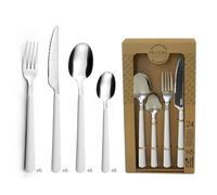 PRADEL ESSENTIEL - Ménagère 24 couverts de table pour 6 personnes - Tonic - Acier inoxydable 18/0, Finition Standard - Ecru