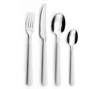 PRADEL ESSENTIEL - Ménagère 24 couverts de table pour 6 personnes - Tonic - Acier inoxydable 18/0, Finition Standard - Ecru