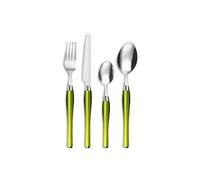 PRADEL ESSENTIEL - Panier fil 24 couverts de table pour 6 personnes - Purity - Acier inoxydable 18/0, Finition Standard - Vert