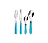 Amefa Ménagère PRADEL ESSENTIEL 16 couverts pour 4 personnes inox 18/0 Réglisse Bleu Turquoise