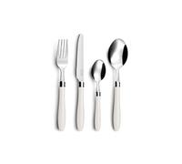 Amefa Ménagère 16 couverts Pradel Essentiel – Acier inox 18/0, finition standard – Réglisse/Crème