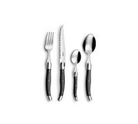 Lou Laguiole - Coffret 24 couverts de table pour 6 personnes Rustic - Acier inoxydable 18/0, Gris