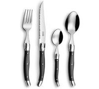 Lou Laguiole - Coffret 24 couverts de table pour 6 personnes Rustic - Acier inoxydable 18/0, Gris