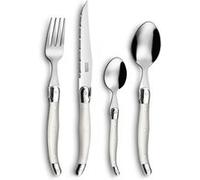 Lou Laguiole – Coffret 24 couverts de table Rustic, acier inoxydable 18/0, finition standard Perle