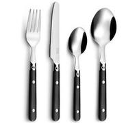 PRADEL ESSENTIEL Set de couverts Saxo – 16 pièces (4 personnes), inox 18/0, finition standard Noir