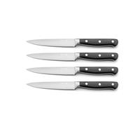 PRADEL ESSENTIEL - Set de 4 couteaux steak - Blason - Acier inoxydable 13 C, Finition Satinée - Noir