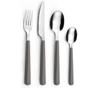 PRADEL ESSENTIEL - Ménagère 24 couverts de table pour 6 personnes - Tonic - Acier inoxydable 18/0, Finition Standard - Gris
