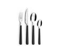 PRADEL ESSENTIEL - Ménagère 24 couverts de table pour 6 personnes - Tonic - Acier inoxydable 18/0, Finition Standard - Noir