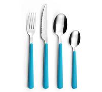 Pradel Essentiel Tonic Service 24 couverts Inox Pour 6 personnes, Turquoise