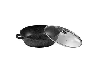 Pradel Excellence - 52407M - Mijoteuse 32 cm "Façon Pierre" en Fonte d'Aluminium avec Couvercle Verre
