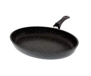 Pradel Excellence - 52805M - Poêle à Poisson "Façon Pierre" en Fonte d'Aluminium avec Manche Amovible, 35 cm