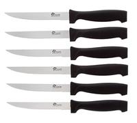 Pradel Excellence - 7030-6N - Lot de 6 Couteaux à Steak, Manche Noir