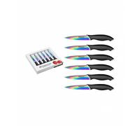 Pradel Excellence - Coffret de 6 Couteaux Steak Lames Anti - Adhérentes TITANIUM