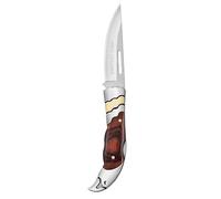 Pradel Excellence - Couteau de Poche Évasion, Forme Aigle - Lame de 7,5 cm en Acier Inoxydable 2CR14, Manche en Bois et Inox - Couteau Compact, Sécurisé et Design - Boîte Couleur
