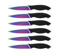 Pradel Excellence - Coffret 6 Couteaux à Steak de Table - Lames Acier Inoxydable 10 cm - Manches Ergonomiques Revêtement Soft-touch - Compatible Lave-Vaisselle - Coffret carton couleur aimanté