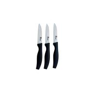 Pradel Excellence - Essentiels - Set de 3 Couteaux d'Office - Lames en Céramique - Présentés sur Carte - Coupe Précise et Facile - Design Noir Élégant