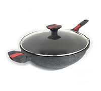 Pradel Excellence - Gamme Luxe Volna- Wok 32 cm Façon Pierre - Manche Amovible - Garanti sans PFOA