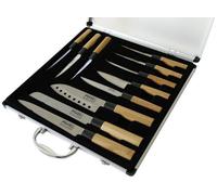 Pradel Excellence - KN2009-11 - Valise de 5 Couteaux de Cuisine + 6 Steaks - Manche Bambou