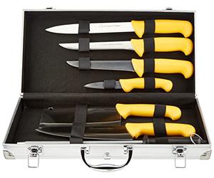 Pradel Excellence LA Cuisine D'ALBERT 001000 Lot de 8 Mallettes du Chef Acier Inoxydable/Polypropylène Jaune 40 cm