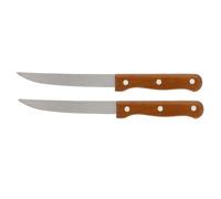 PRADEL Excellence LOT 2 Couteaux Steak 12 CM Manches Bois 3 Rivets