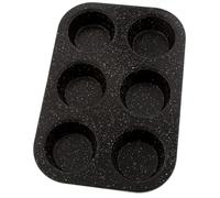 Pradel Excellence - Moule pour 6 Muffins en Acier Carbone, Revêtement Anti-Adhésif - Accessoire Pâtisserie pour Préparation Culinaire - Compatible Four et Lave-Vaisselle - 26,5 x 18 x 3 cm - Noir