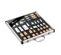 Pradel Excellence - Malette Coutellerie 11 Pièces de Couteaux (Mini Couteau Chef, Couteaux à Steak, Utilitaire, Santoku, à Découper) - Lames en Acier Inoxydable, Manches en Bambou - Boîte Couleur