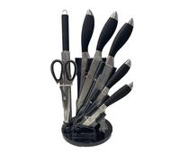 Pradel Excellence - PCOT001015 - Bloc Couteaux Tournant Essentiels 7 Pièces - Nouveau Modèle Bloc Tournant - Lames Acier Inoxydable - Manches Polypropylène Soft-Touch - Noir