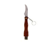 Pradel Excellence - PCOT006001 - Couteau à Champignons - Gamme Evasion - Lame Inox 7 cm - Manche Bois de Rose - Couteau Pliant avec Brosse Nettoyante - Accroche Ceinture - Marron