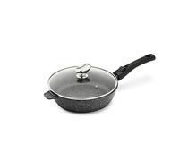 Pradel Excellence - PCUI001007 - Sauteuse Ø24 cm avec Couvercle Verre - Gamme Premium - Fonte d'Aluminium - Revêtement Antiadhésif Façon Pierre - Manche Amovible - Tous Feux dont Induction